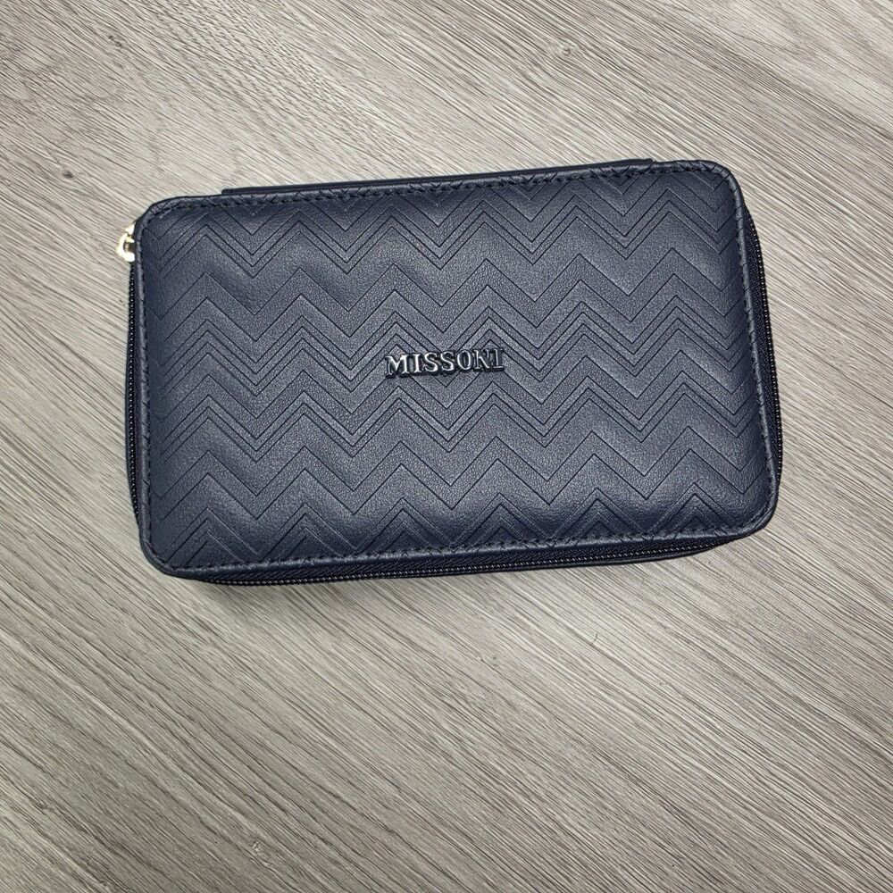 Missoni x Delta Navy Dark Blue One Business Class Cosmetics Makeup Travel Case
